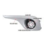 2011-2013 Toyota Highlander 6-LED Fog Lights Kit (Chrome Housing/Clear Lens)