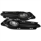 2016-2018 Honda HR-V/Vezel 12V/35W H8 Fog Lights Kit w/ Black Bezels (Chrome Housing/Clear Lens)