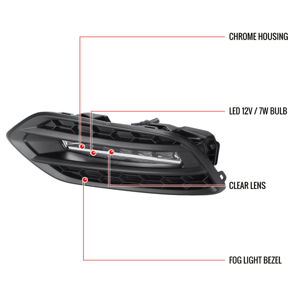 2019-2020 Honda HR-V LED Projector Fog Lights Kit (Chrome Housing/Clear Lens)