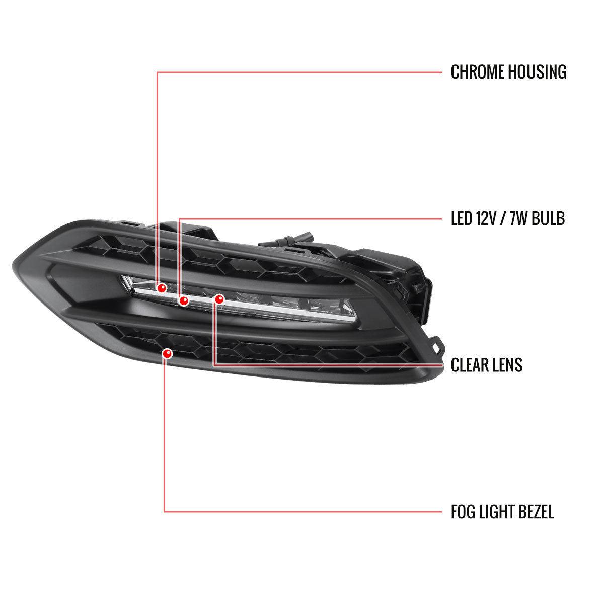 2019-2020 Honda HR-V LED Projector Fog Lights Kit (Chrome Housing/Clear Lens)