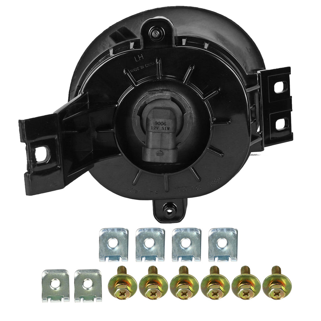 2002-2009 Dodge RAM 9006 Fog Lights w/ Mounting Brackets (Chrome Housing/Smoked Lens)