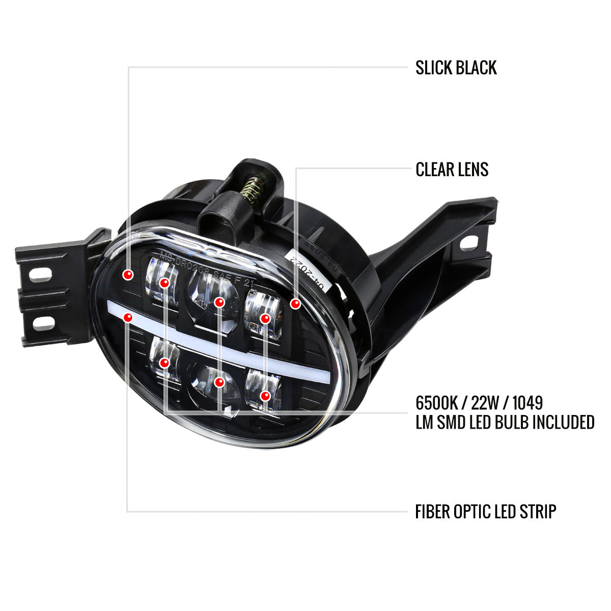 2002-2008 Dodge RAM 1500/2003-2009 RAM 2500/3500/2004-2006 Durango LED Fog Lights Kit (Glossy Black Housing/Clear Lens)