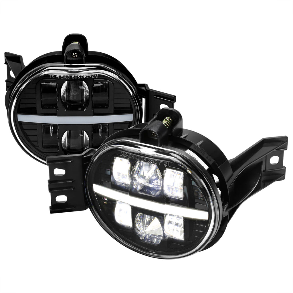 2002-2008 Dodge RAM 1500/2003-2009 RAM 2500/3500/2004-2006 Durango LED Fog Lights Kit (Glossy Black Housing/Clear Lens)