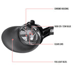 2002-2009 Dodge RAM 1500/2500/3500 9006 Fog Lights (Chrome Housing/Clear Lens)