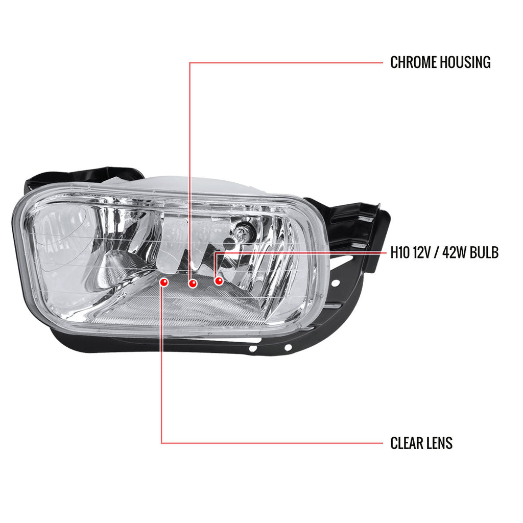 2009-2012 Dodge RAM 1500/ 2010-2018 RAM 2500/3500 H10 Fog Lights (Chrome Housing/Clear Lens)