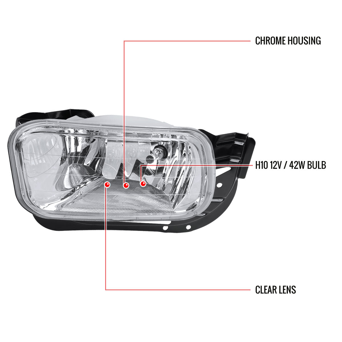 2009-2012 Dodge RAM 1500/ 2010-2018 RAM 2500/3500 H10 Fog Lights (Chrome Housing/Clear Lens)
