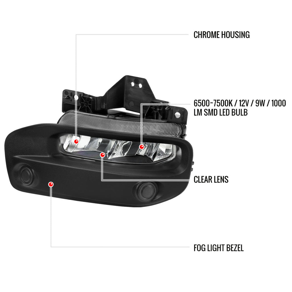 2019-2023 Dodge RAM 2500/3500 LED Fog Lights Kit (Chrome Housing/Clear Lens)