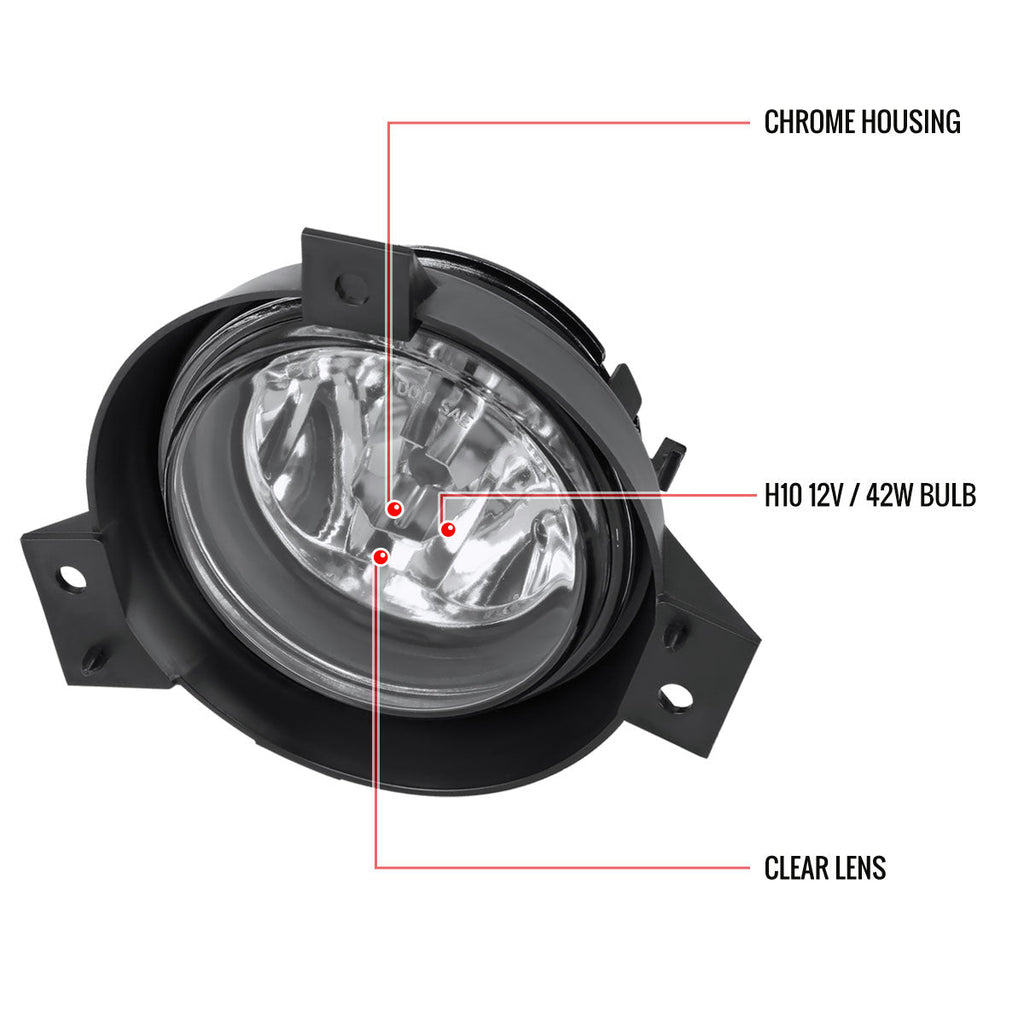 2001-2003 Ford Ranger H10 Fog Lights (Chrome Housing/Clear Lens)