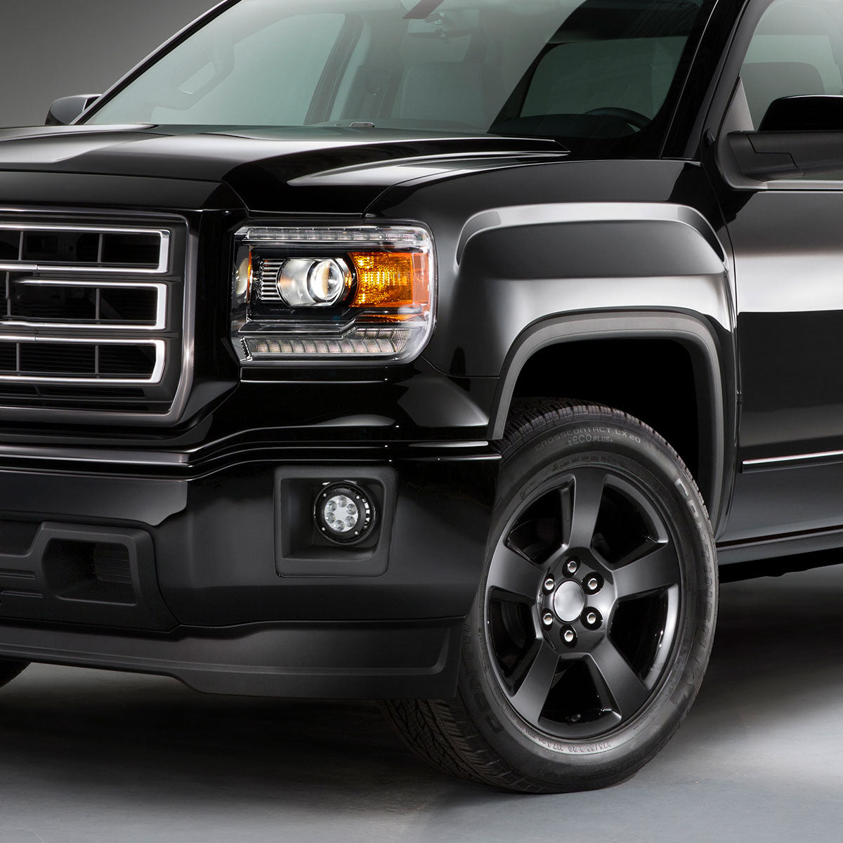 2014-2015 GMC Sierra 1500 LED Fog Lights Kit w/ Switch & Wiring Harness (Chrome Housing/Clear Lens)