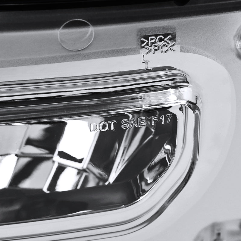 2016-2018 GMC Sierra 1500 6500K LED Fog Lights Kit (Chrome Housing/Clear Lens)
