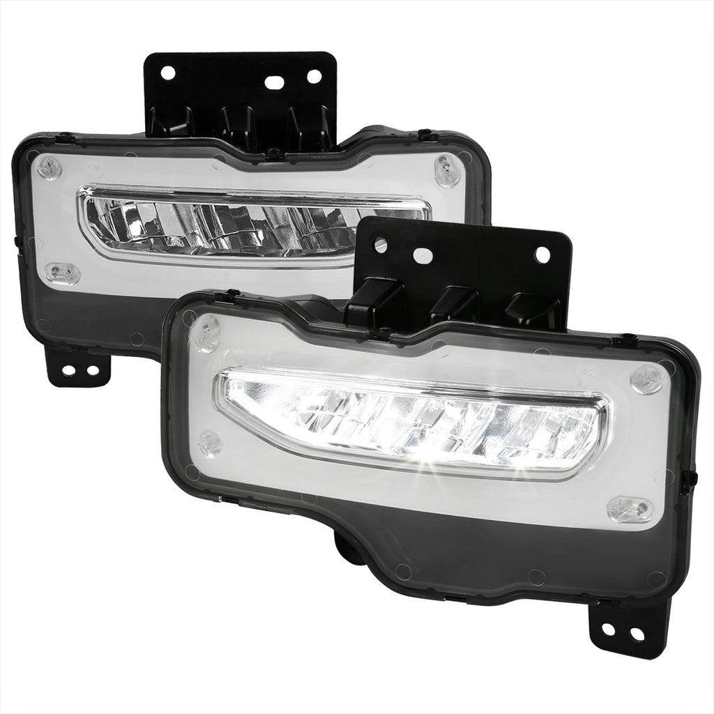 2016-2018 GMC Sierra 1500 6500K LED Fog Lights Kit (Chrome Housing/Clear Lens)