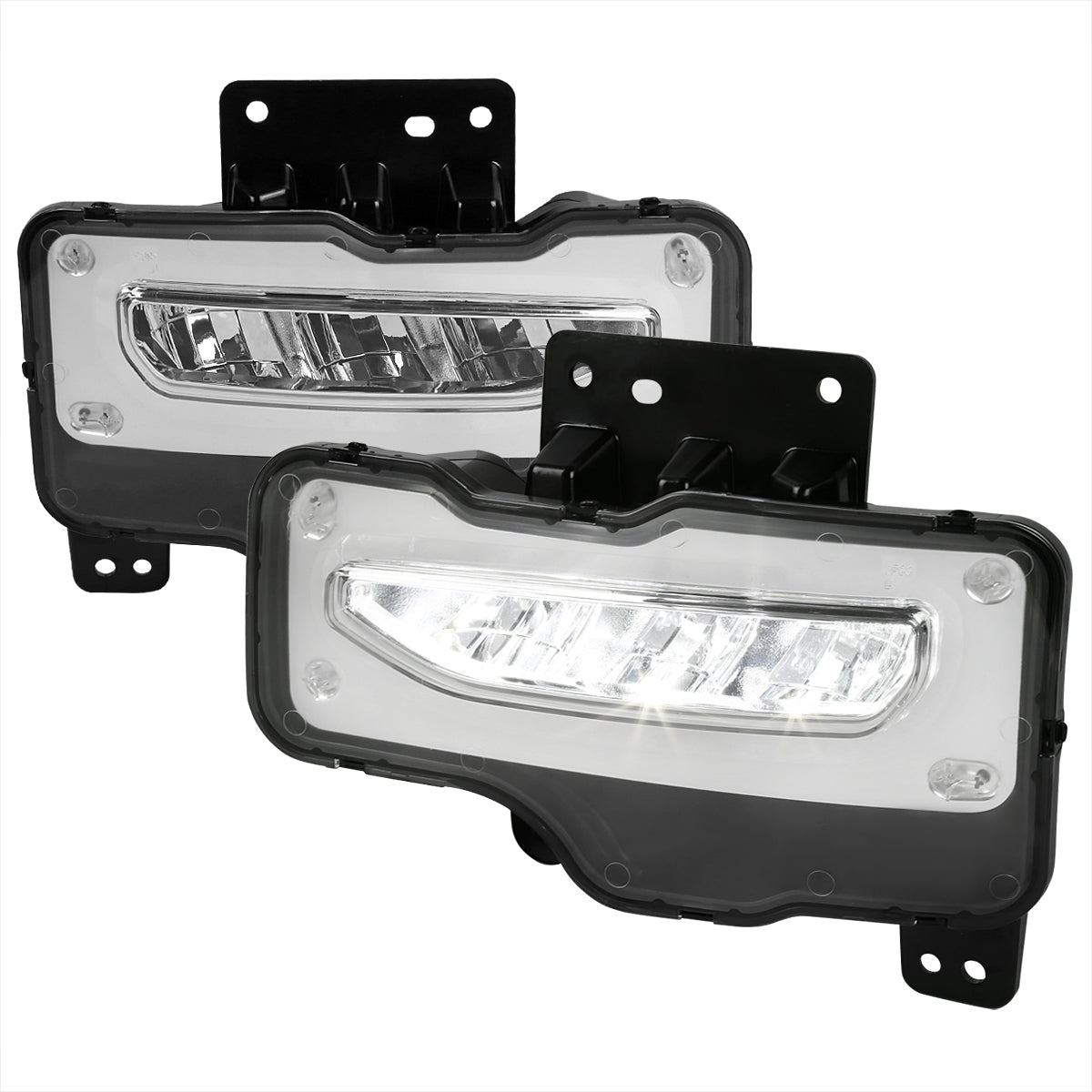 2016-2018 GMC Sierra 1500 6500K LED Fog Lights Kit (Chrome Housing/Clear Lens)