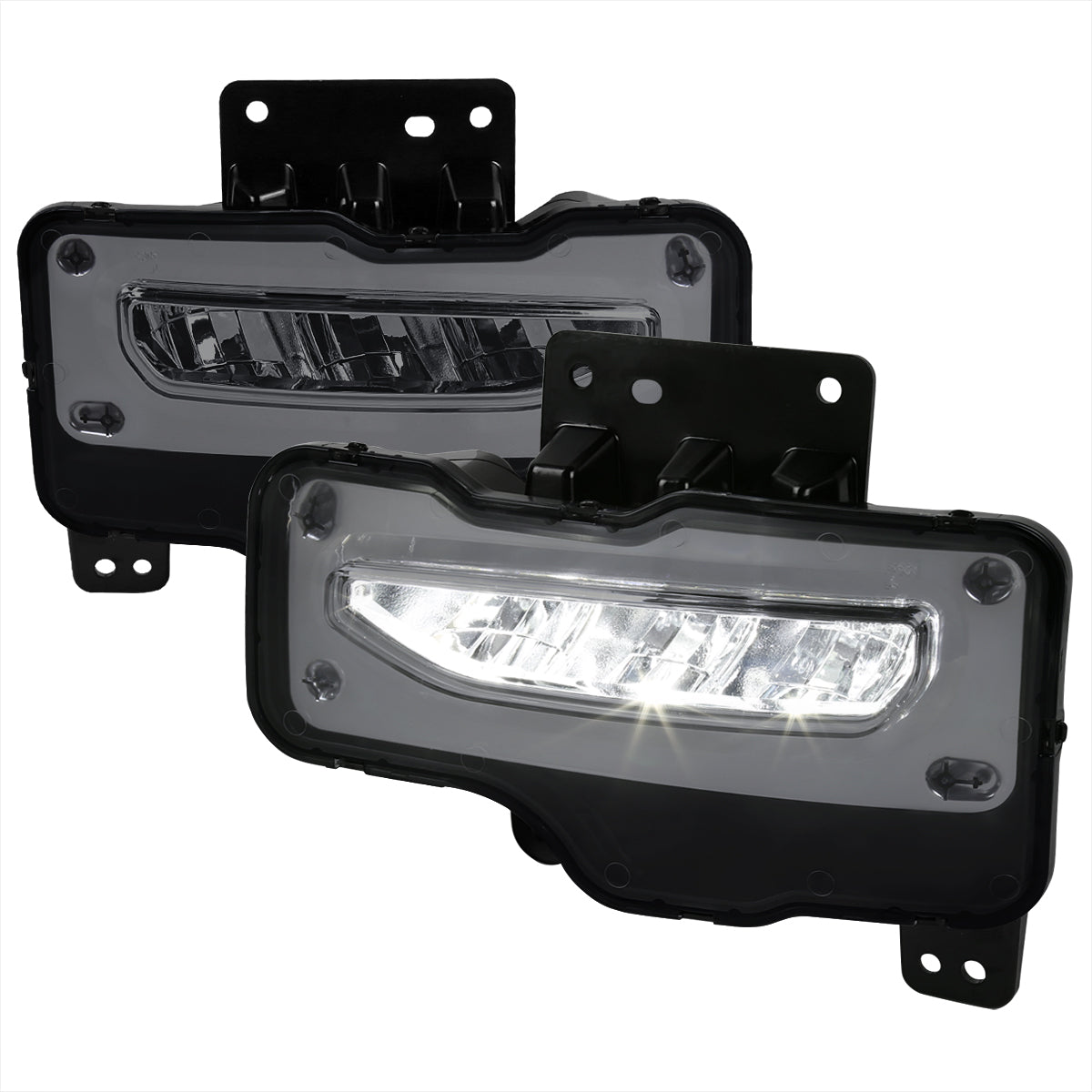 2016-2018 GMC Sierra 1500 6500K LED Fog Lights Kit (Chrome Housing/Smoked Lens)