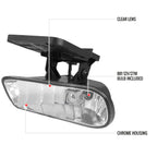 1999-2006 GMC Sierra/Yukon/Yukon XL 12V/27W 881 Fog Lights w/ Mounting Brackets (Chrome Housing/Clear Lens)