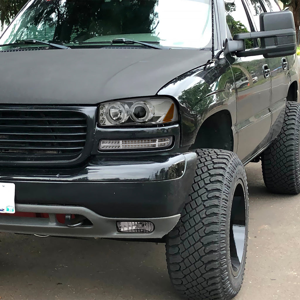 1999-2006 GMC Sierra/Yukon/Yukon XL 12V/27W 881 Fog Lights w/ Mounting Brackets (Chrome Housing/Clear Lens)
