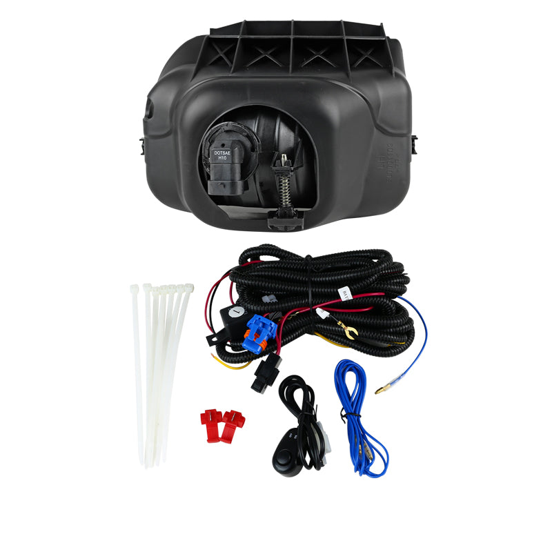 2002-2007 Chevrolet Silverado/Avalanche H10 Fog Lights Wiring Kit (Chrome Housing/Smoked Lens)