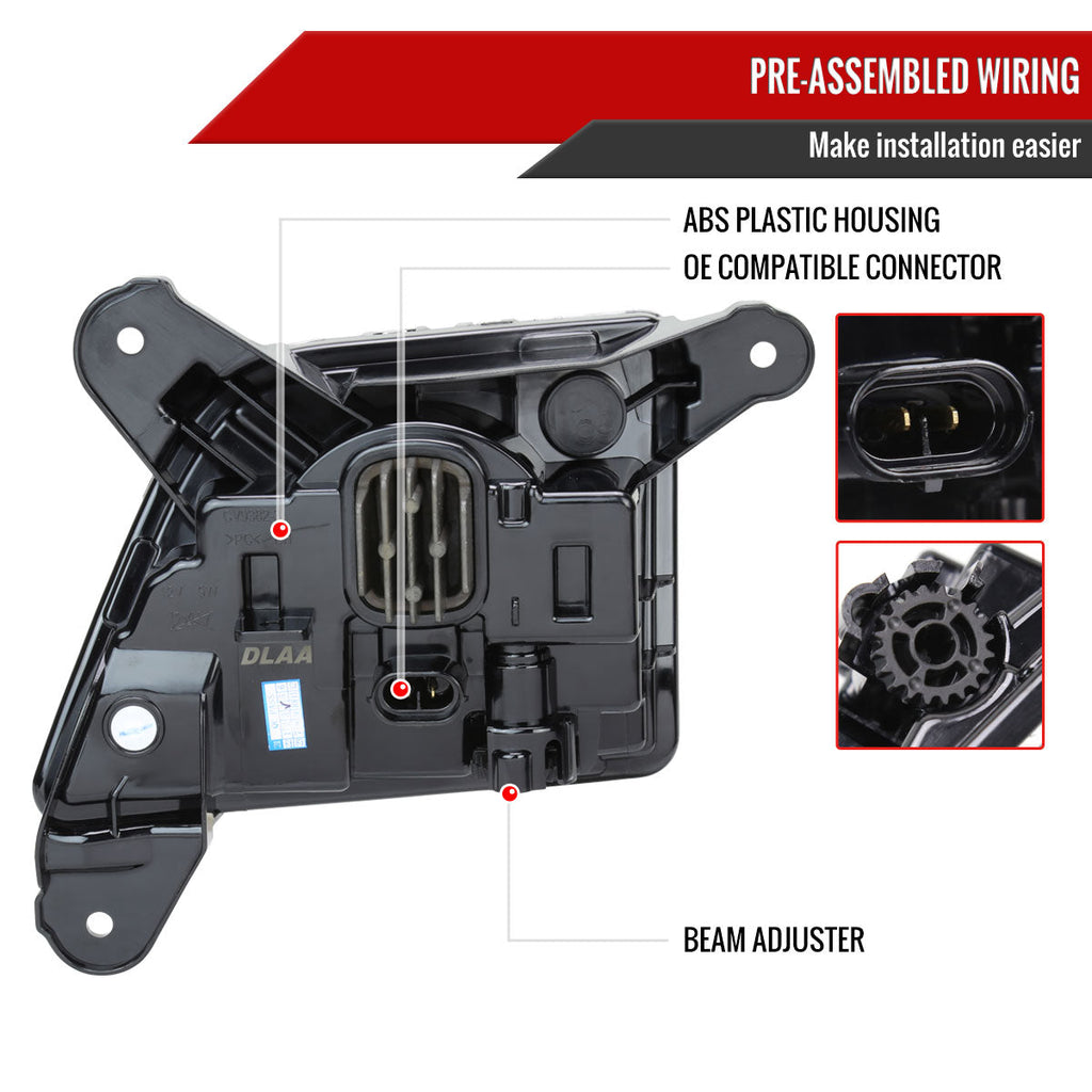 2019-2022 Chevrolet Silverado 1500/2020-2022 Silverado 2500HD/3500HD LED Fog Lights Kit (Matte Black Housing/Clear Lens)