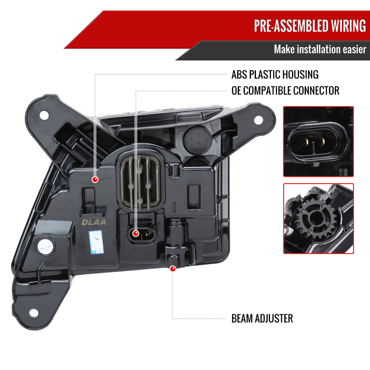2019-2022 Chevrolet Silverado 1500/2020-2022 Silverado 2500HD/3500HD LED Fog Lights Kit (Matte Black Housing/Clear Lens)