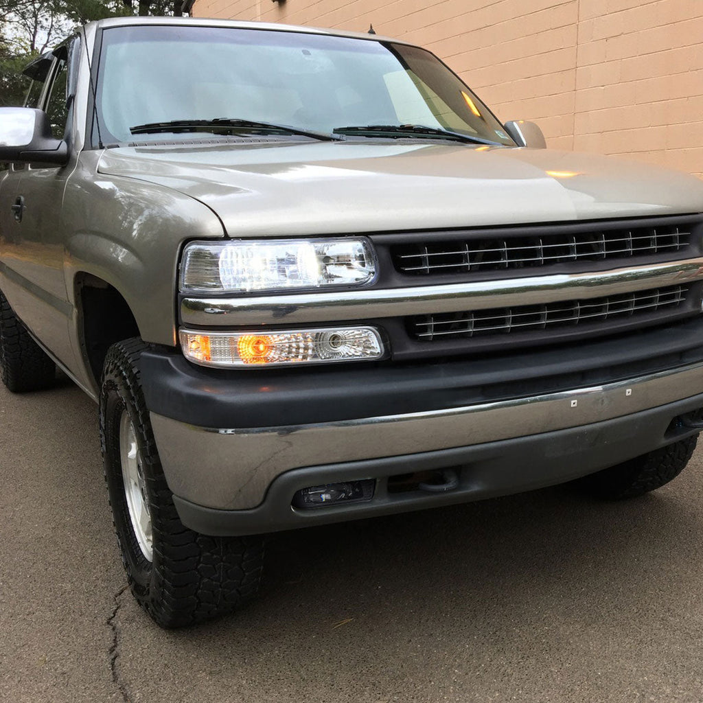 1999-2002 Chevrolet Silverado 1500/2500/2001-2002 Silverado 3500 LED Fog Lights kit (Glossy Black Housing/Clear Lens)