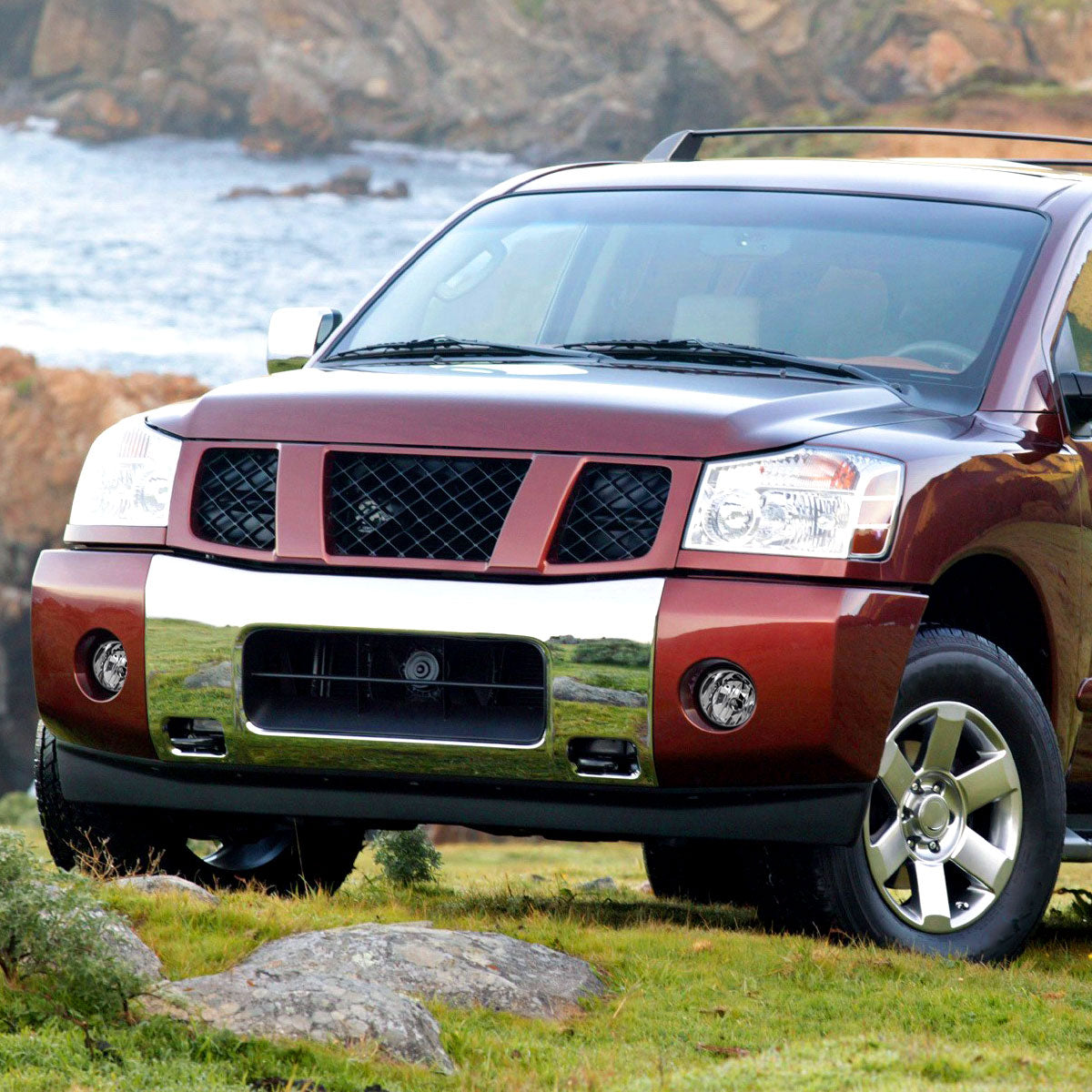 2004-2015 Nissan Titan/ 2005-2007 Armada Bumper Fog Lights (Chrome Housing/Clear Lens)