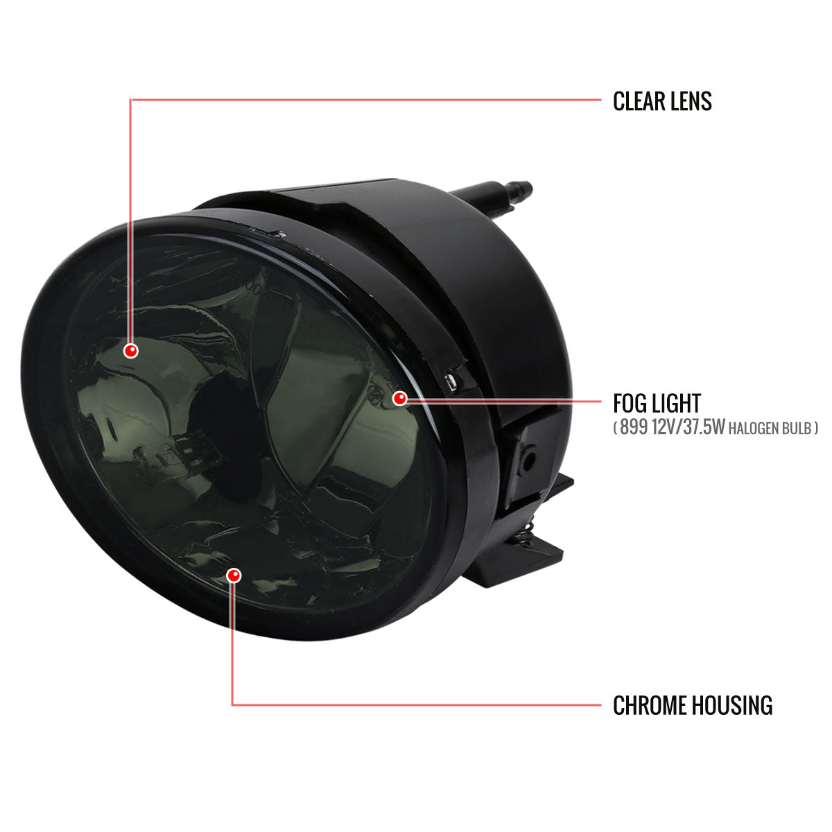 2004-2015 Nissan Titan/ 2005-2007 Armada Bumper Fog Lights (Chrome Housing/Smoked Lens)