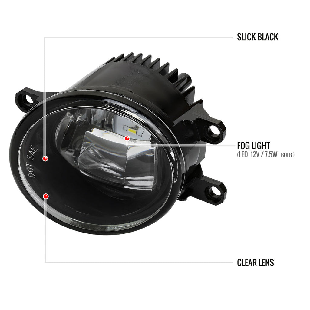 2014-2020 Toyota Tacoma/Tundra/Corolla/Highlander/RAV4 LED Fog Lights (Chrome Housing/Clear Lens)