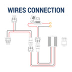 Universal 9' 14 Gauge Fog Lights Wiring Harness Kit w/ 2 Connectors, Fuse, Relay, & Remote