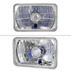 Universal 4"x6" H4 Crystal Headlights (Chrome Housing/Glass Lens)