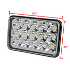 Universal 4"x6" 15-LED Sealed Beam Headlights w/ H4 Plug (Black Aluminum Housing/PMMA Lens)
