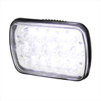 Universal 7"x6" 15-LED Sealed Beam Headlights w/ H4 Plug (Black Aluminum Housing/PMMA Lens)