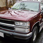 1988-1998 Chevrolet C/K C10/Tahoe/Suburban/Silverado GMC Sierra/Yukon/Suburban LED Bar Crystal Headlights (Chrome Housing/Clear Lens)
