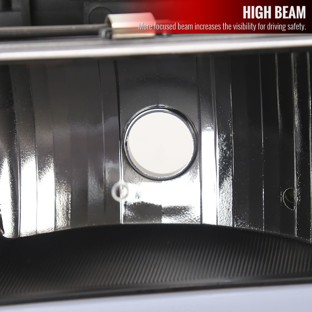1988-1998 Chevrolet C/K C10/Tahoe/Suburban/Silverado GMC Sierra/Yukon/Suburban LED Bar Crystal Headlights (Matte Black Housing/Clear Lens)