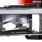 1988-1998 Chevrolet/GMC C10 C/K LED Strip Factory Style Headlights (Matte Black Housing/Clear Lens)