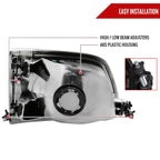 1997-2004 Ford F-150/Expedition Factory Style Crystal Headlights (Chrome Housing/Clear Lens)