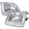 1997-2004 Ford F-150/Expedition Factory Style Crystal Headlights (Chrome Housing/Clear Lens)