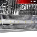 1997-2004 Ford F-150/Expedition Factory Style Headlights w/ SMD LED Light Strip (Chrome Housing/Clear Lens)