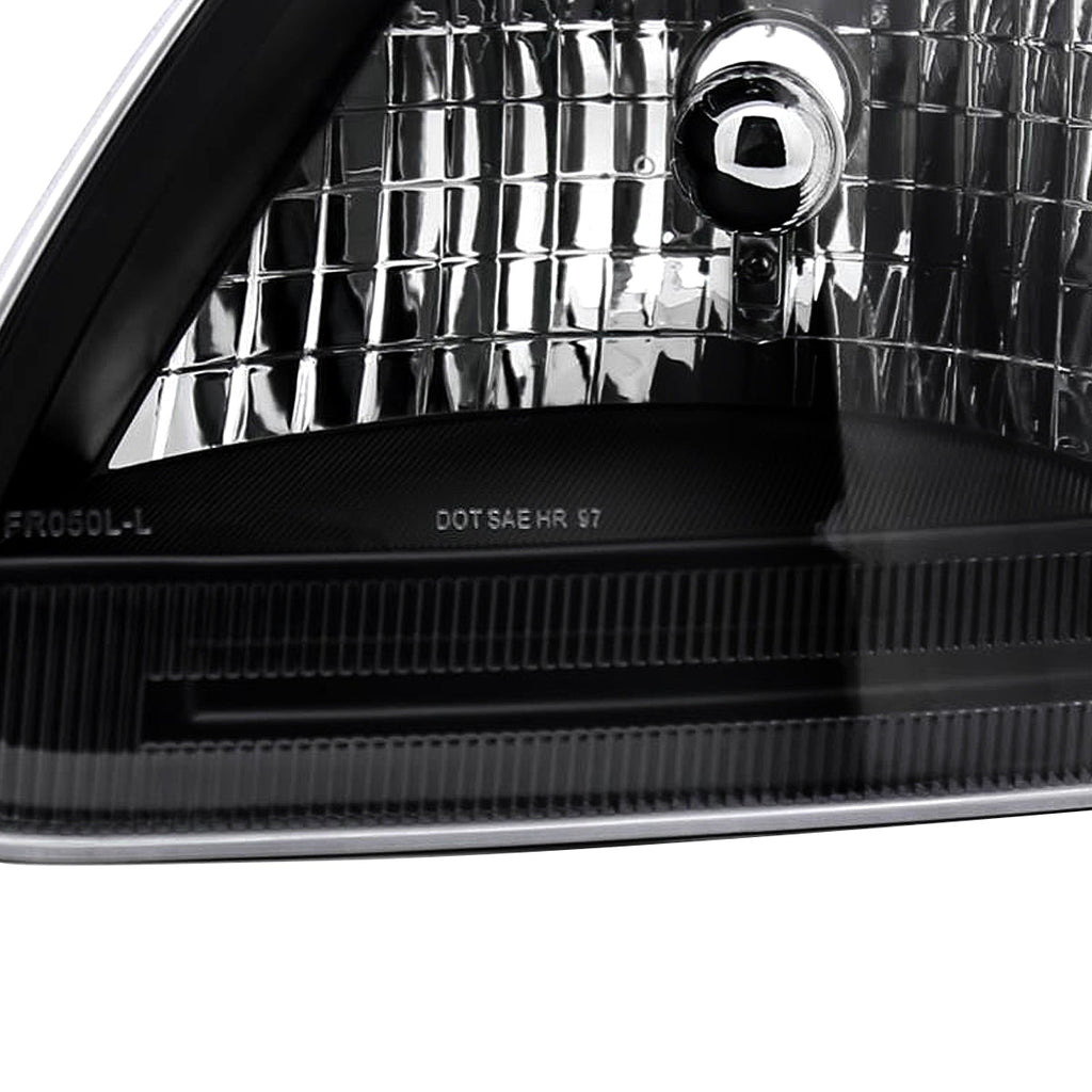 1997-2004 Ford F-150/Expedition Factory Style Crystal Headlights (Matte Black Housing/Clear Lens)