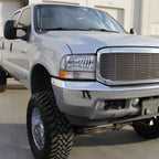 1999-2004 Ford F-250/F-350/F-450/F-550/Excursion Factory Style Headlights w/ SMD LED Light Strip (Chrome Housing/Clear Lens)