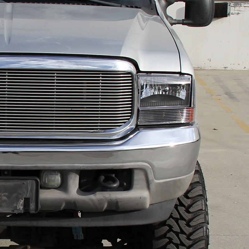 1999-2004 Ford F-250/F-350/F-450/F-550/Excursion Factory style Headlights (Matte Black Housing/Clear Lens)