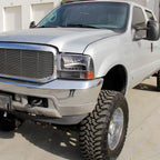 1999-2004 Ford F-250/F-350/F-450/F-550/Excursion Factory style Headlights w/ SMD LED Light Strip (Matte Black Housing/Clear Lens)