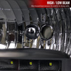 1999-2004 Ford F-250/F-350/F-450/F-550/Excursion Factory style Headlights w/ SMD LED Light Strip (Matte Black Housing/Clear Lens)