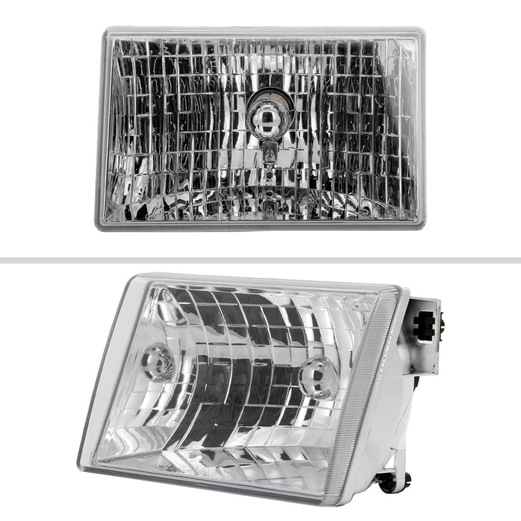 1993-1998 Jeep Grand Cherokee Factory Style Headlights (Chrome Housing/Clear Lens)