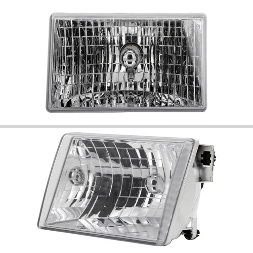 1993-1998 Jeep Grand Cherokee Factory Style Headlights (Chrome Housing/Clear Lens)