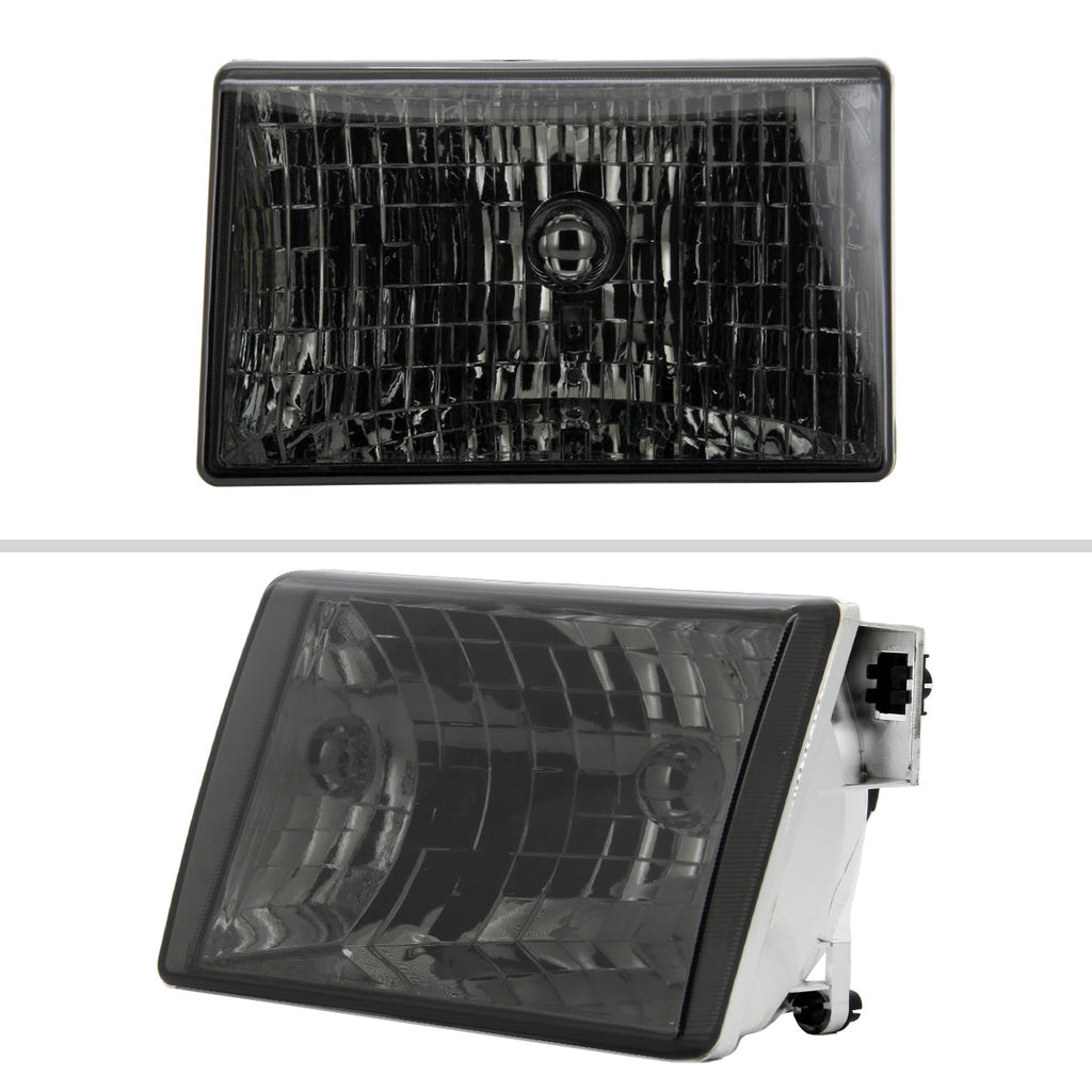 1993-1998 Jeep Grand Cherokee Factory Style Headlights (Chrome Housing/Smoked Lens)