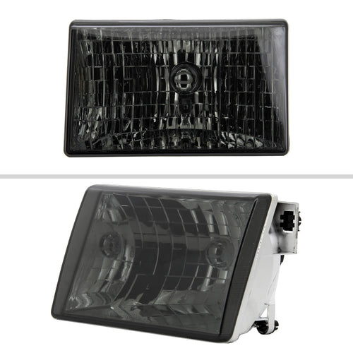 1993-1998 Jeep Grand Cherokee Factory Style Headlights (Chrome Housing/Smoked Lens)
