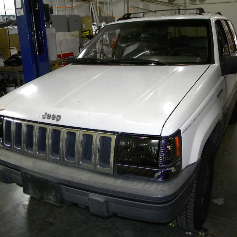1993-1998 Jeep Grand Cherokee Factory Style Headlights (Chrome Housing/Smoked Lens)
