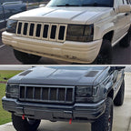 1993-1998 Jeep Grand Cherokee Factory Style Headlights (Chrome Housing/Smoked Lens)