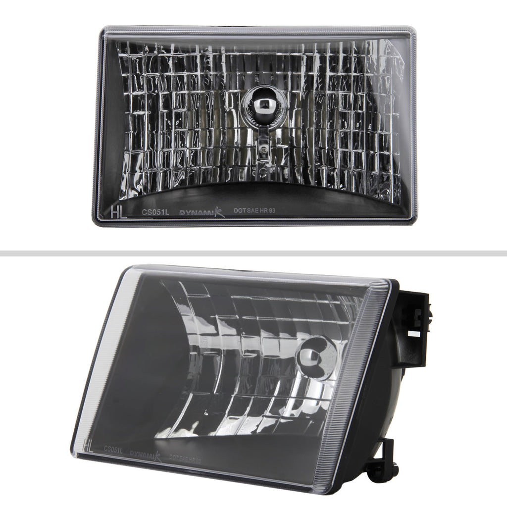 1993-1998 Jeep Grand Cherokee Factory Style Headlights (Matte Black Housing/Clear Lens)