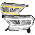 2019-2023 Ford Ranger XL XLT Factory Style Replacement Headlights with LED Bar Turn Signal (Chrome Housing / Clear Lens)