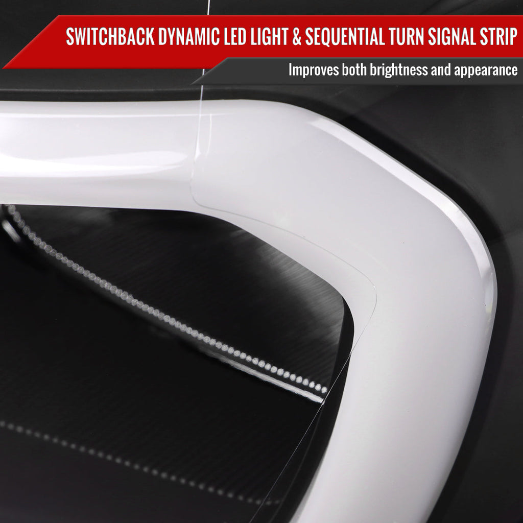 2019-2023 Ford Ranger XL XLT Factory Style Replacement Headlights with LED Bar Turn Signal (Matte Black Housing/Clear Lens)